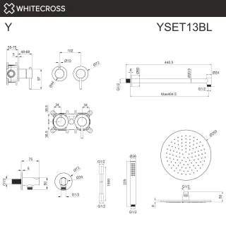 Душевой комплект WHITECROSS YSET13GLB золото